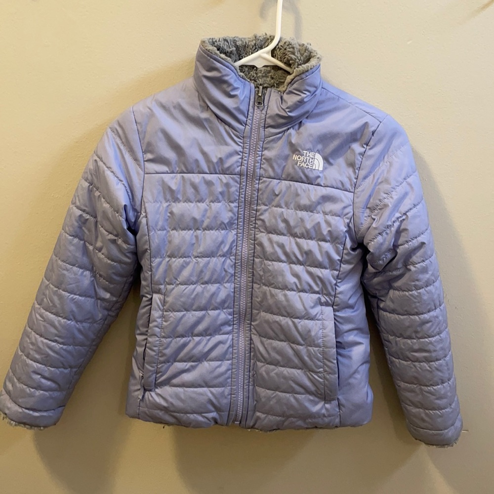 Girls North Face reversible coat.